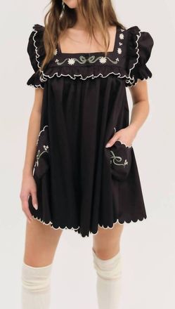 For Love & Lemons Tea Time Baby Doll Dress In Black