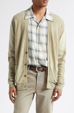 Our Legacy Parallel Merino Wool Cardigan in Moss Spray Dye Cherub Wool at Nordstrom, Size 42 Us