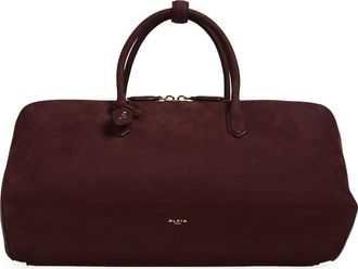 Alaia Medium Delta Leather Top Handle Bag in Bordeaux 332 at Nordstrom