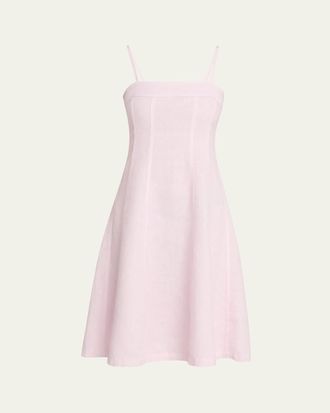 L'agence Mitzy Seamed Linen Midi Dress