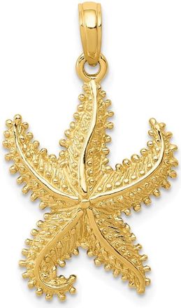 Diamond2Deal 14k Yellow Gold Polished Open-Backed Starfish Pendant
