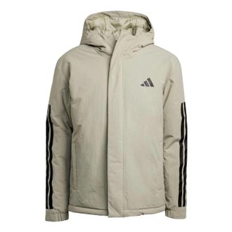 adidas Climawarm 3-Stripes Insulated Hooded Jacket Asia Sizing Silver Pebble JY8305