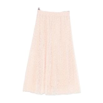 Ermanno Scervino Midi Skirts, female, Pink, M, Embroidered Long Skirt