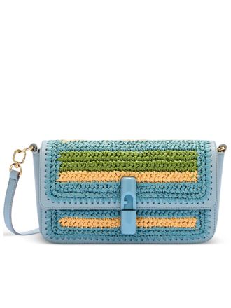 Furla Iride S Woven Polypropylene Striped Shoulder Bag