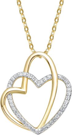 Rachel Glauber 14K Plated Cz Pendant Necklace