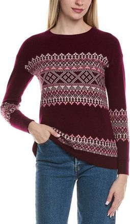 Sofiacashmere Fairisle Crewneck Wool & Cashmere-Blend Sweater