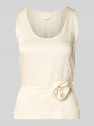 Marella Blusenshirt mit floraler Applikation in Weiss, Gr&ouml;&szlig;e 34