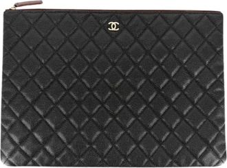 Chanel Pre-owned Clutch bag - Dames - Vintage Clutch - Zwart - ONE Size - Leer - Vintage