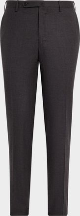Incotex Mens Micro-Houndstooth Wool and Cashmere Trousers