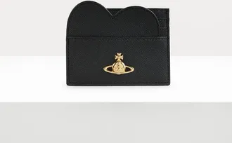 Vivienne Westwood Heart Card Holder Faux Leather Black-3d-orb One Size Women