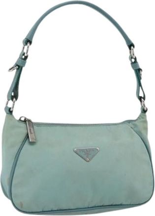 Prada Pre-owned Mini Schoudertas - Dames - Vintage Mini Tas - Blauw - ONE Size - Leer - Vintage