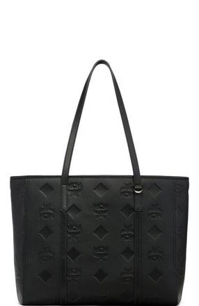 MCM Medium Toni Top-Zip Shopper in Maxi Monogram Leather in Black at Nordstrom