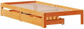 vidaXL Bed Frame with Drawers without Mattress Wax Brown 90x200 cm vidaXL
