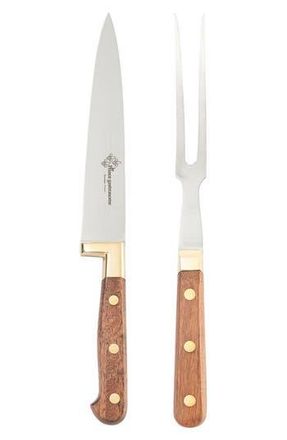 Au Nain Couteliers Au Nain Le Thiers Prince Gastronome Carving Knife and Fork 2-Piece Set in Wood And Gold Brass at Nordstrom Rack