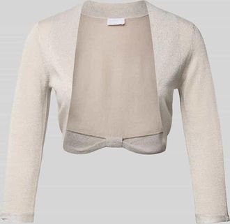 Jake*s Regular Fit Bolero aus Viskose-Mix in Metallic Beige Melange, Gr&ouml;&szlig;e 32