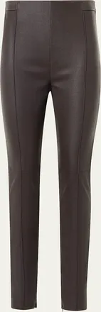 Akris Flame Leather Skinny-Leg Ankle Pants