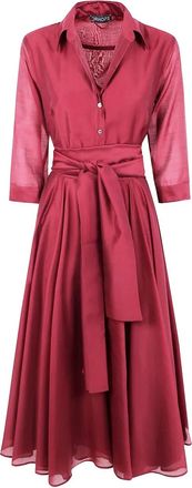 DRHOPE belted midi dress - Red
