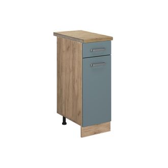 Vicco Mueble Bajo De Cocina R-line, Gris Azulado, 30 Cm, Et Roble, Vicco