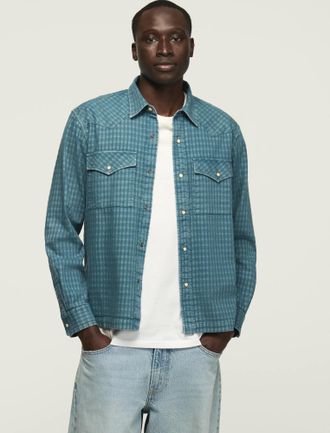 Lucky Brand Mens Long Sleeve Relaxed Western Shirt