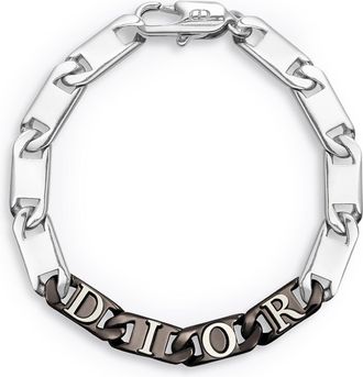 Dior BRASS LINK BRACELET WITH SILVER AND RUTHENIUM FINISH - Christian Dior - Man
