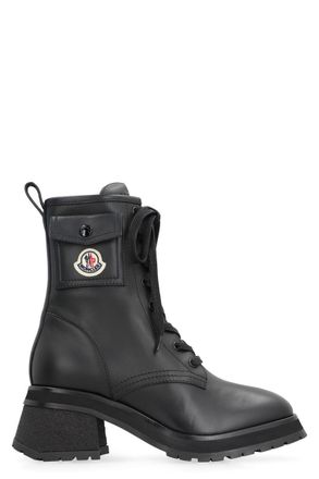 Moncler Gigi Lace-Up Leather Ankle Boots
