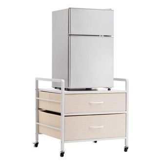OEM Soporte Para Mininevera Con Almacenamiento, Con Capacidad De 80 Kg, 2 Cajones, 4 Ruedas Giratorias, Blanco, Para Mininevera, Para Dormitorio, Apartame