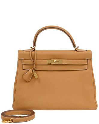 Herm&egrave;s Brown Epsom Leather Kelly 32 Top Handle Bag (Authentic Pre-Loved)
