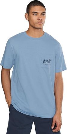 Vineyard Vines Sport Fisher Palm Whale Short Sleeve T-Shirts Mens T Shirt Serenity Blue : LG, Cotton
