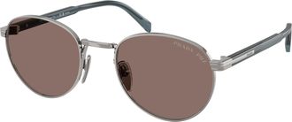 Prada Polarized Brown Round Mens Sunglasses PR B51S 5AV05C 53