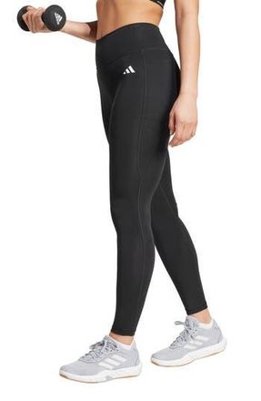 adidas Optim&eacute; Essentials Stash Pocket Leggings in Black at Nordstrom Rack, Size Large