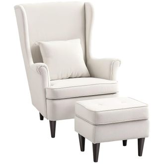 HOMCOM Sill&oacute;n con reposapi&eacute;s 75x83x104 cm beige