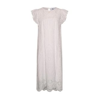 Tiffany & Co. Witte Katoenen Lange Mouw Jurk - Dames - Korte kleedjes - Wit - M/L - Katoen - Kleedjes