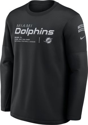Nike Miami Dolphins Salute to Service Sideline Coaches Nike Mens NFL Pullover Crew in Black | 03BR00AA2J-97P