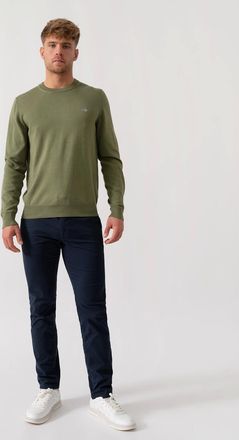 GANT Mens GANT Classic Cotton Crew Neck Jumper - 379 Dry Herb Green - Size: 40