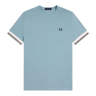 Fred Perry Crewneck Piqu&eacute; T-shirt - male - Fred Perry - T-Shirts - Blue - M - Tops