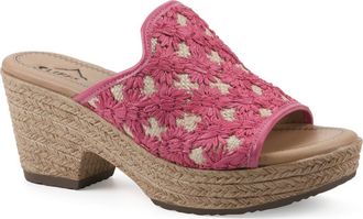 White Mountain Bizzie Platform Wedge Espadrille Sandal in Magenta/Fabric at Nordstrom Rack, Size 6.5