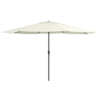 vidaXL Sombrilla De Jard&iacute;n Con Palo De Metal Blanco Arena 390 Cm Vidaxl
