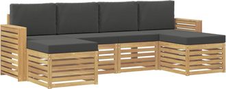 vidaXL Conjunto De Sof&aacute;s De Exterior 6 Uds. Blanco Y Antracita Vidaxl