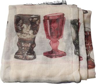 Dolce & Gabbana Multicolor Glass Cashmere Foulard Womens Scarf (Pre-Owned)