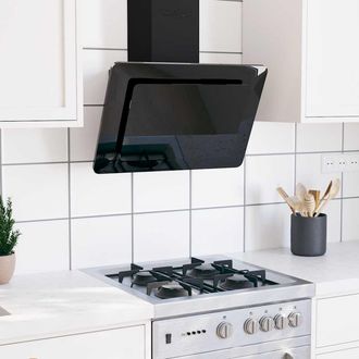 vidaXL Vidaxl - Campana Extractora Acero Inoxidable Vidrio Templado Negro 60 Cm