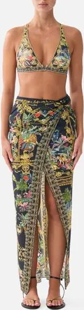 Camilla Long Sarong W Gathered Bar Trim in Palace Zoology at Nordstrom, Size Large/x-Large