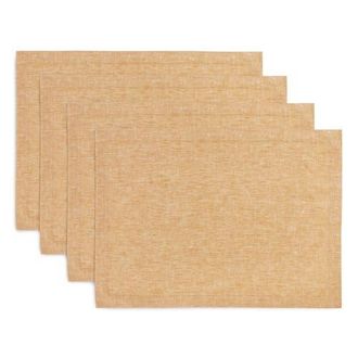 Solino Home Linen Placemats Set of 4, 14 x 19 Inch for Dining Table, Holiday and Everyday Table Decor - Athena in Golden Nugget at Nordstrom, Size
