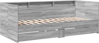 vidaXL Sofá cama con cajones sin colchón gris Sonoma 100x200 cm Vidaxl