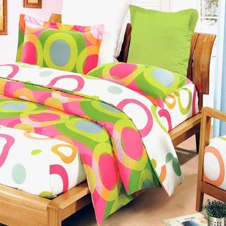 Blancho Bedding Rhythm of Colors - 100% Cotton 3PC Mini Comforter Cover/Duvet Cover Set (Queen Size)