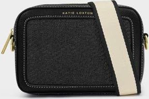 Katie Loxton Avery Raffia Small Crossbody Bag in Black at Nordstrom