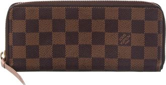 Louis Vuitton Brown Damier Ebene Coated Canvas Clemence Wallet (Authentic Pre-Loved)
