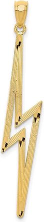 Diamond2Deal 14k Yellow Gold Polished Diamond-Cut Lightning Bolt Pendant