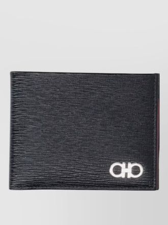 Ferragamo bi fold wallet textured exterior