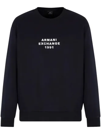 A|X Armani Exchange logo-detail sweatshirt - Blue