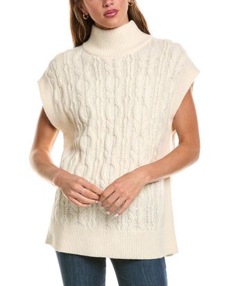 525 america Wool & Cashmere-Blend Mock Neck Cable Vest